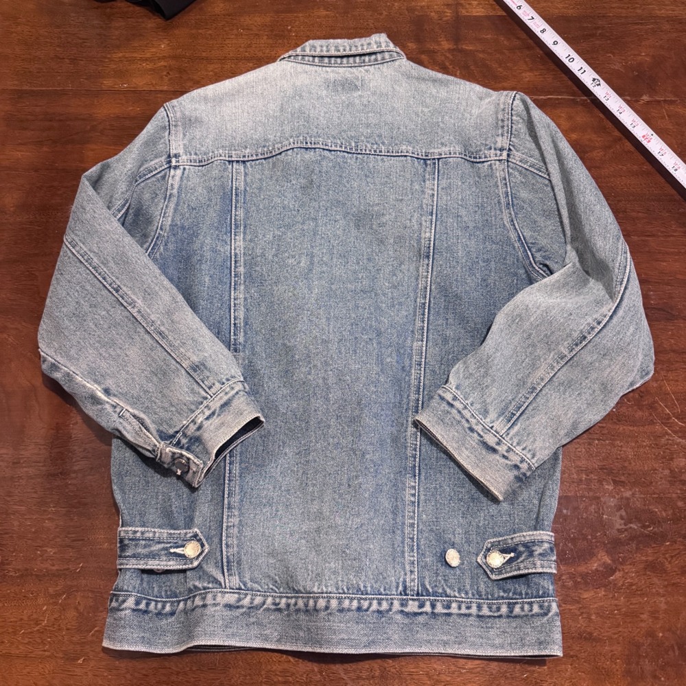 Derrieres Vintage Light Wash Denim Trucker Jacket Mens Blue Jean Coat XL - Picture 9 of 10